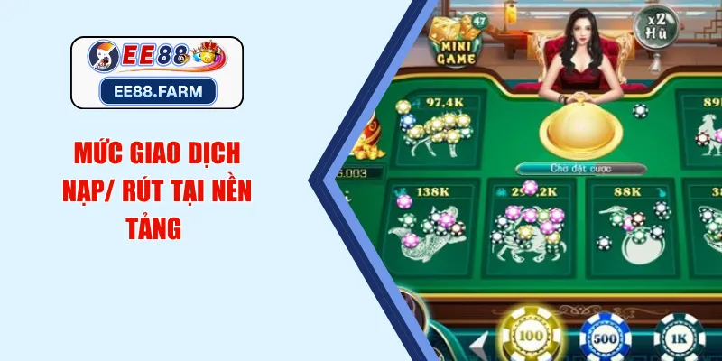 Mức giao dịch nạp/ rút tại nền tảng
