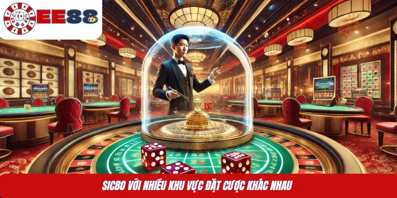 Sicbo với nhiều khu vực đặt cược khác nhau 